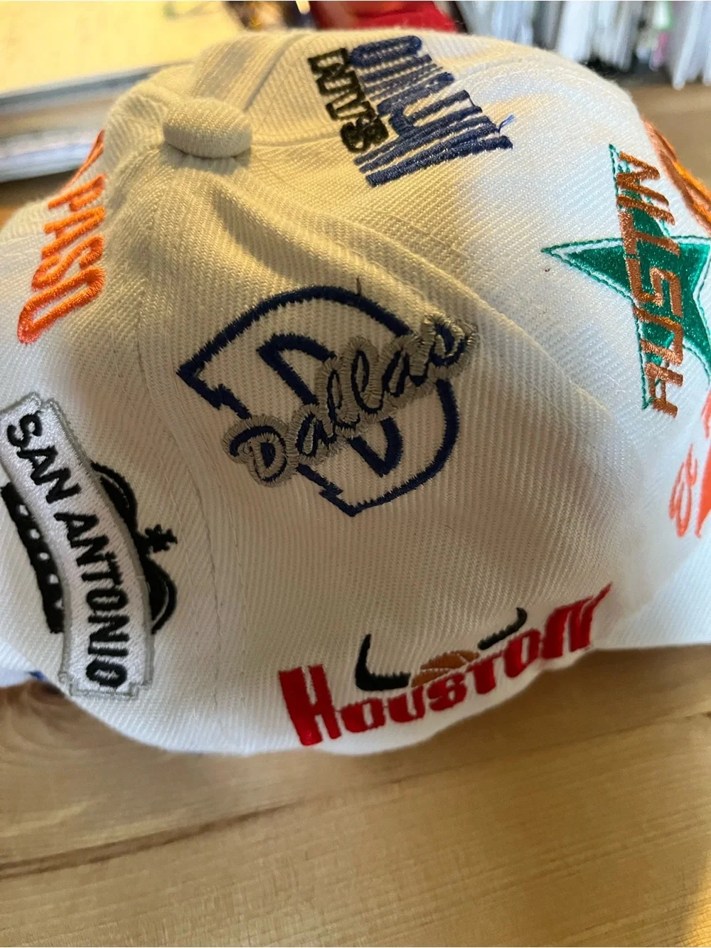 White Texas Embroidered Baseball Cap - Multi-City Designs